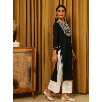 House of Chikankari Cotton Chikankari Embroidered Kurta