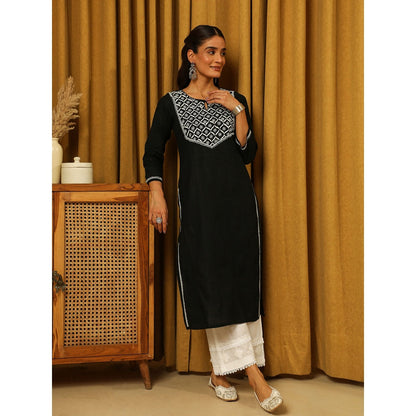 House of Chikankari Cotton Chikankari Embroidered Kurta