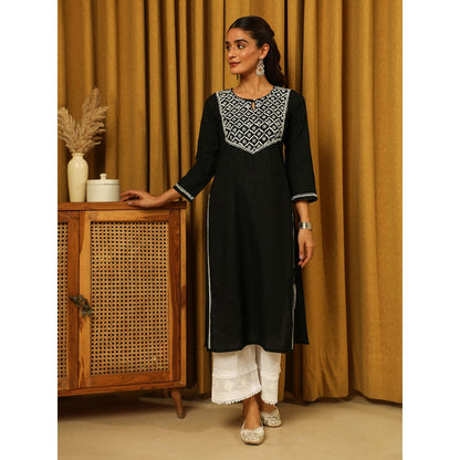 House of Chikankari Cotton Chikankari Embroidered Kurta