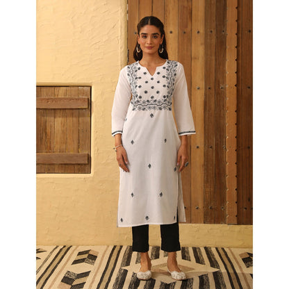 House of Chikankari Cotton Chikankari Embroidered Kurta