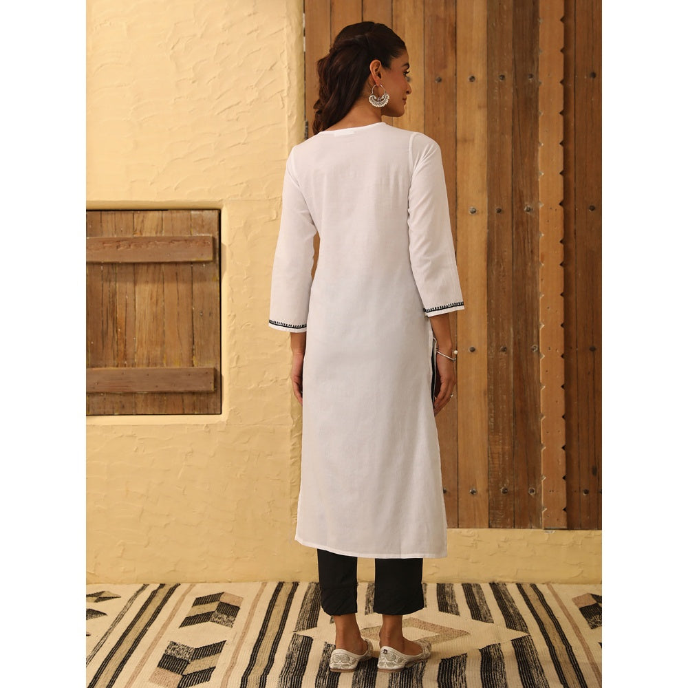 House of Chikankari Cotton Chikankari Embroidered Kurta