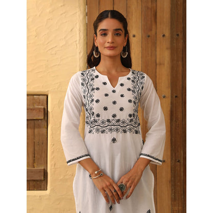 House of Chikankari Cotton Chikankari Embroidered Kurta