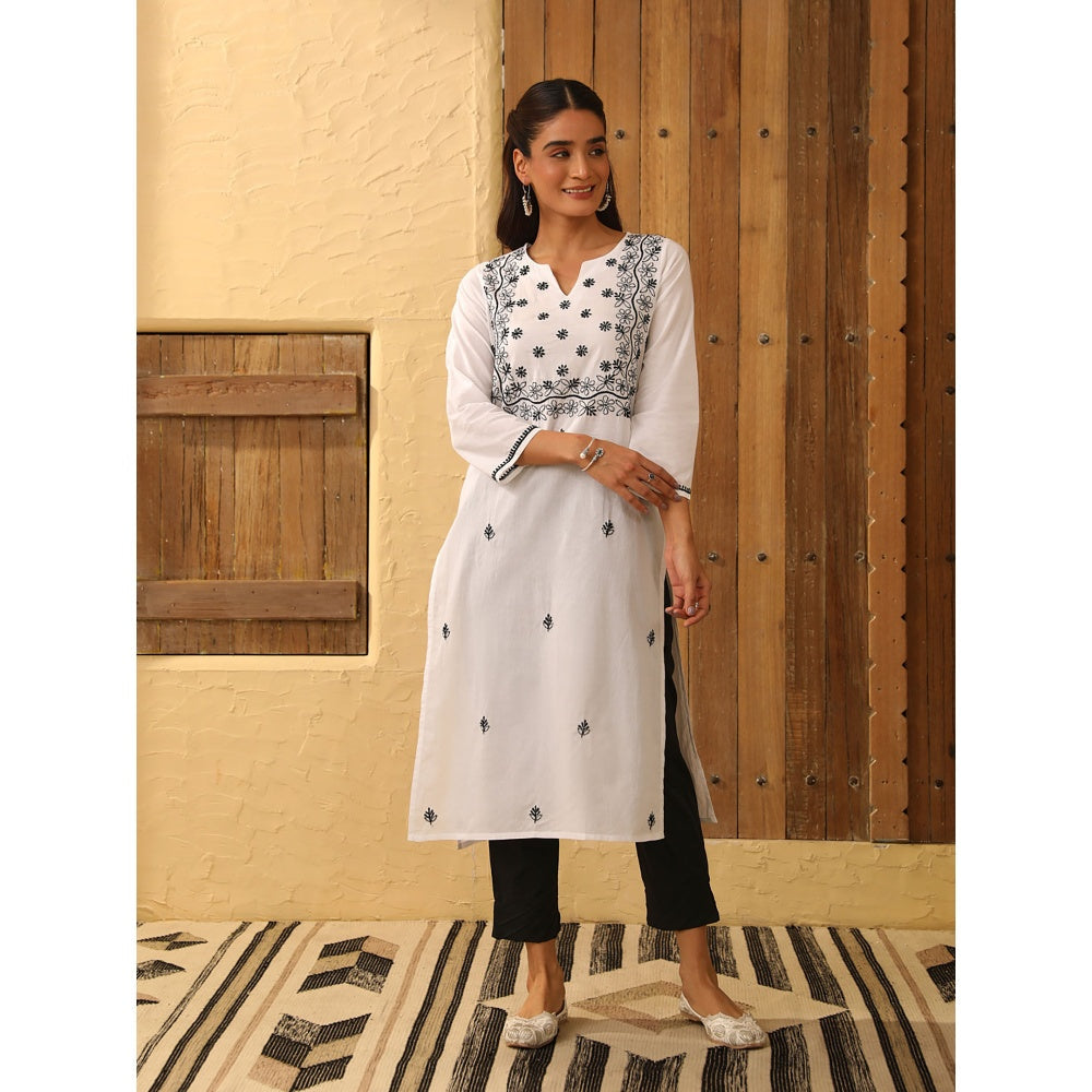 House of Chikankari Cotton Chikankari Embroidered Kurta