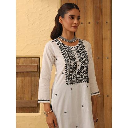 House of Chikankari Cotton Chikankari Embroidered Kurta