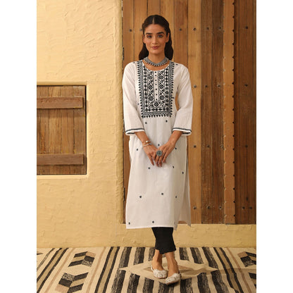 House of Chikankari Cotton Chikankari Embroidered Kurta