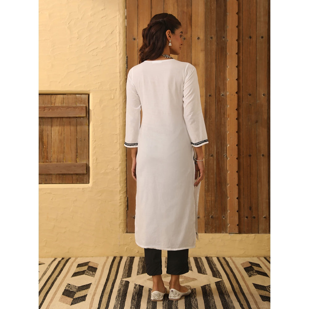 House of Chikankari Cotton Chikankari Embroidered Kurta