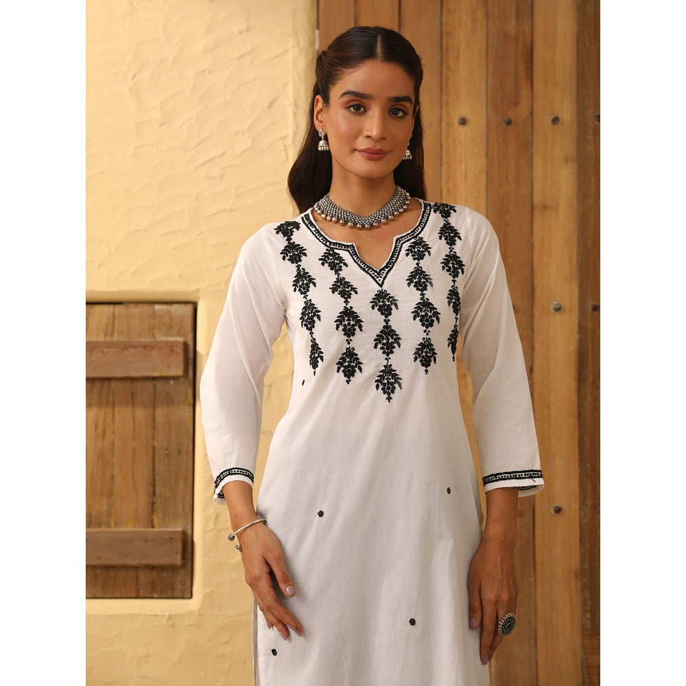 House of Chikankari Cotton Chikankari Embroidered Kurta