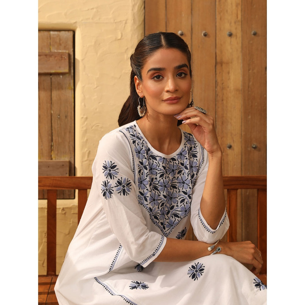 House of Chikankari Cotton Chikankari Embroidered Kurta