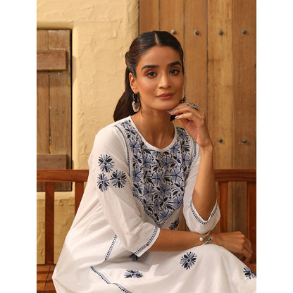House of Chikankari Cotton Chikankari Embroidered Kurta