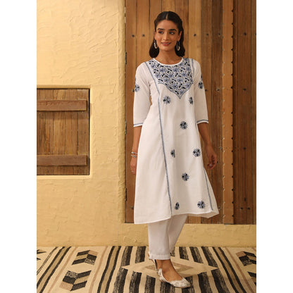 House of Chikankari Cotton Chikankari Embroidered Kurta