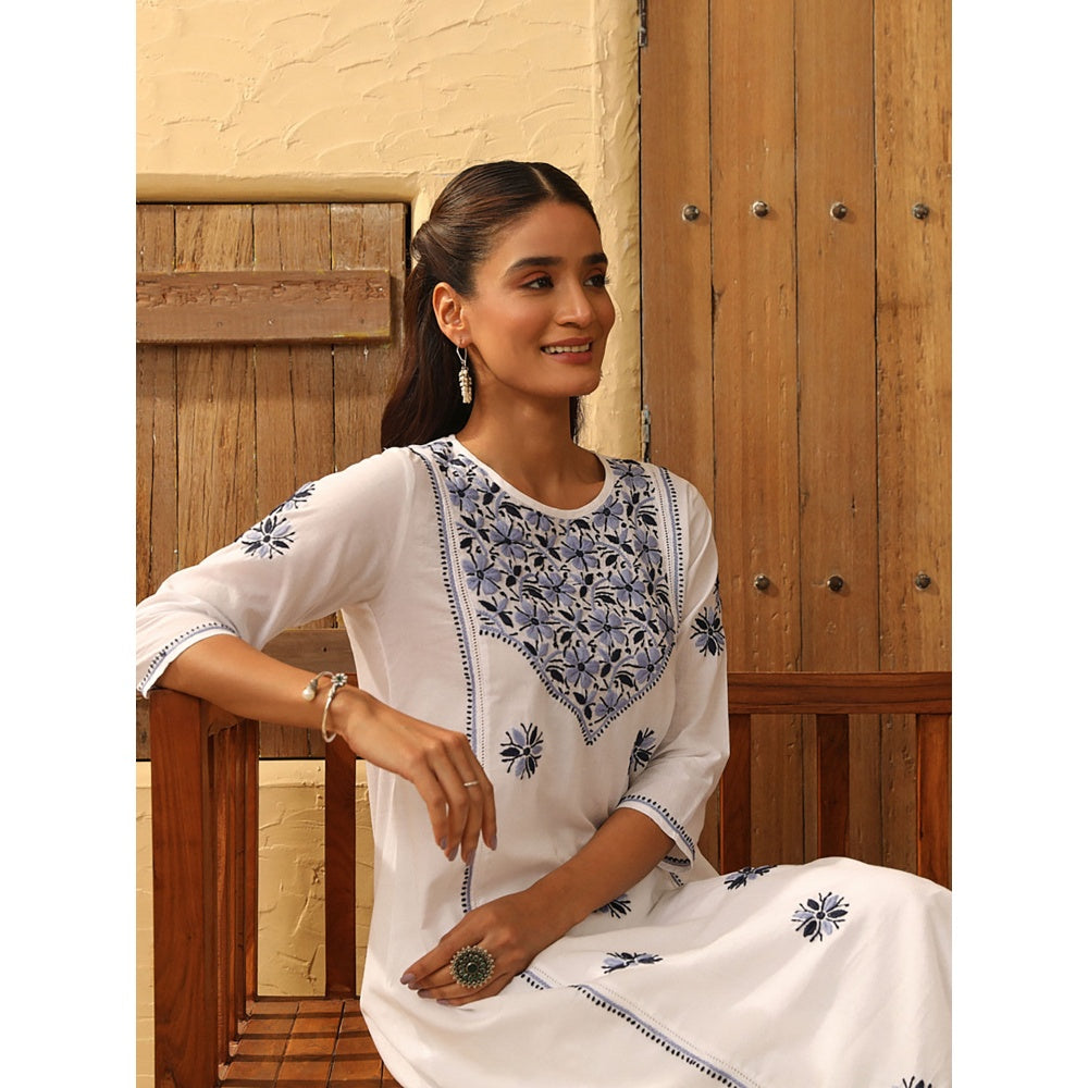 House of Chikankari Cotton Chikankari Embroidered Kurta