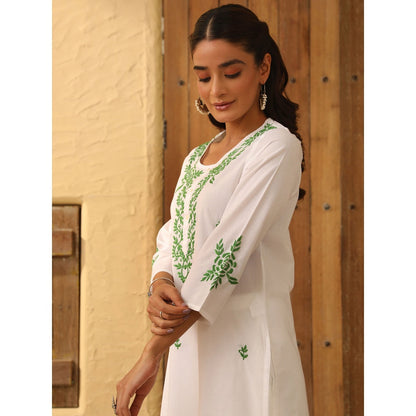 House of Chikankari Cotton Chikankari Embroidered Kurta