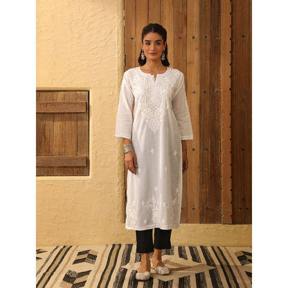 House of Chikankari Cotton Chikankari Embroidered Kurta