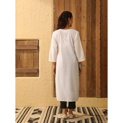 House of Chikankari Cotton Chikankari Embroidered Kurta