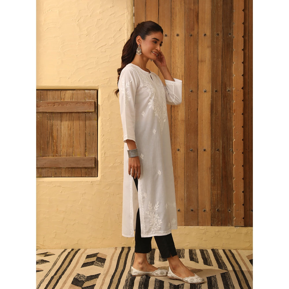 House of Chikankari Cotton Chikankari Embroidered Kurta