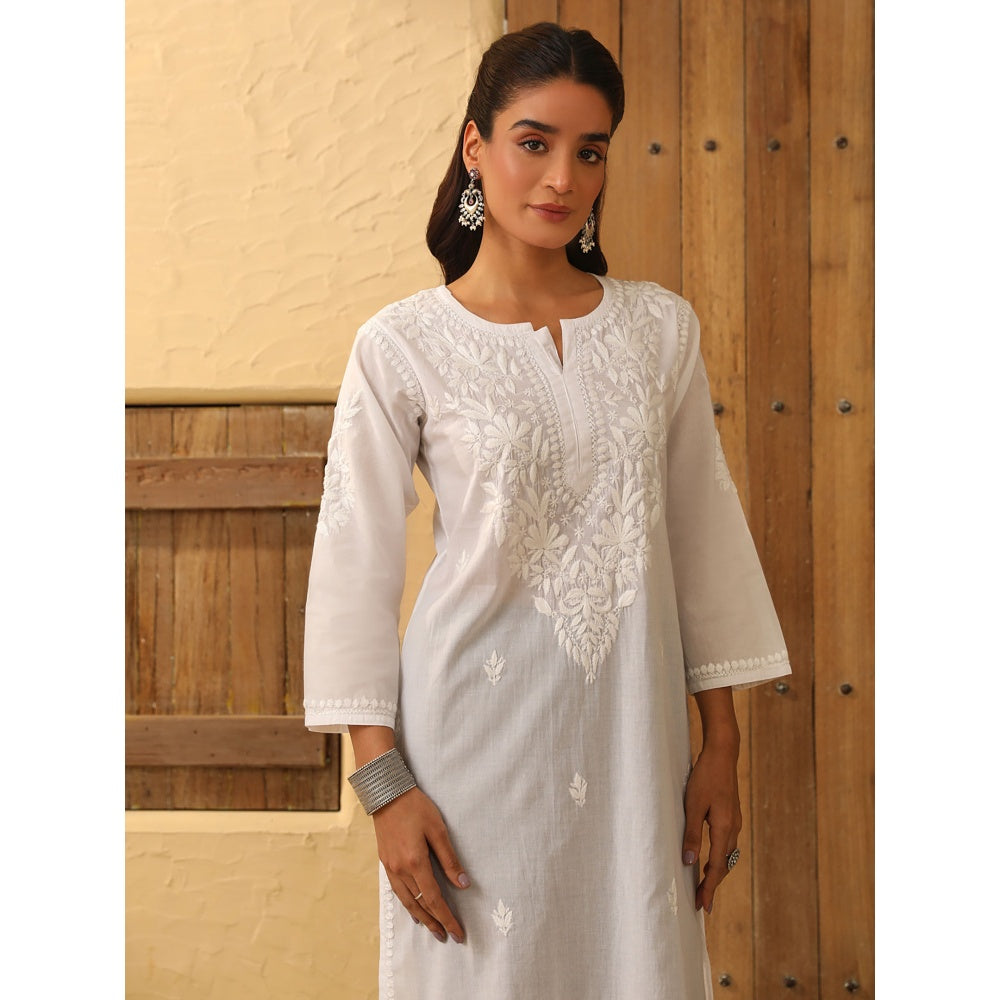House of Chikankari Cotton Chikankari Embroidered Kurta