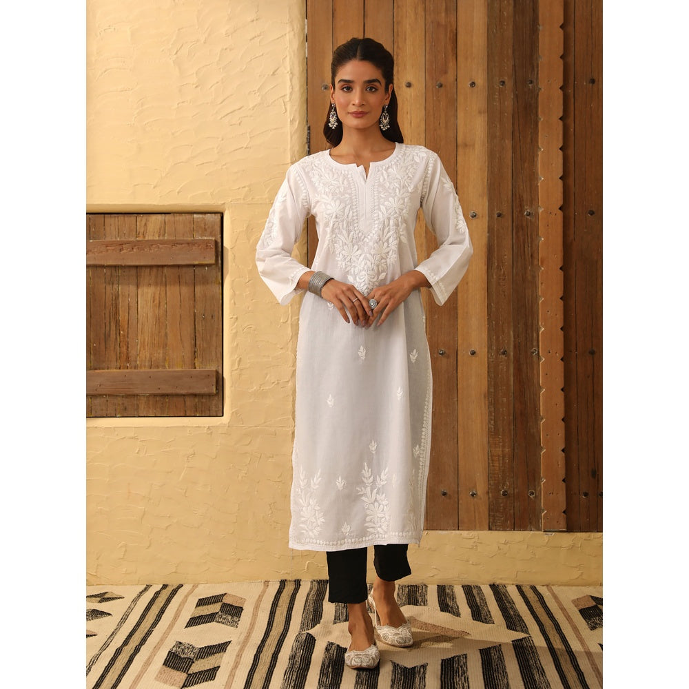 House of Chikankari Cotton Chikankari Embroidered Kurta