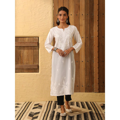 House of Chikankari Cotton Chikankari Embroidered Kurta