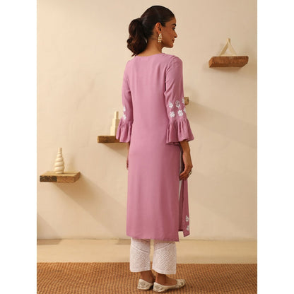 House of Chikankari Rayon Chikankari Embroidered Kurta