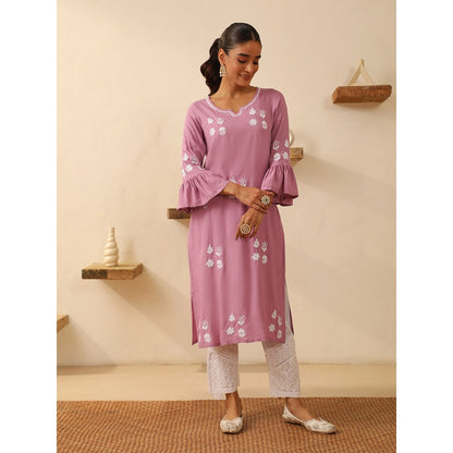 House of Chikankari Rayon Chikankari Embroidered Kurta