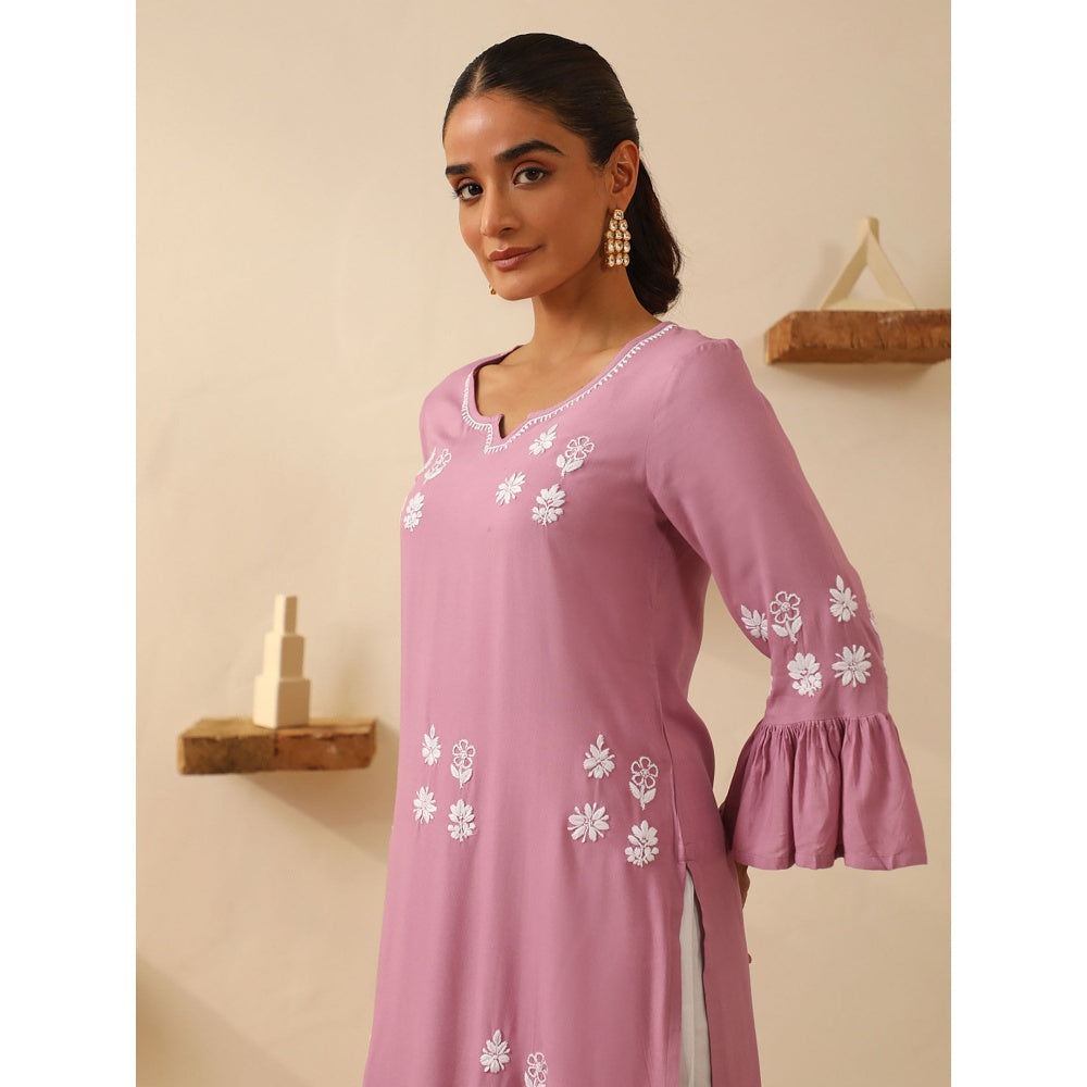 House of Chikankari Rayon Chikankari Embroidered Kurta
