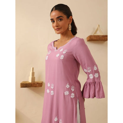 House of Chikankari Rayon Chikankari Embroidered Kurta