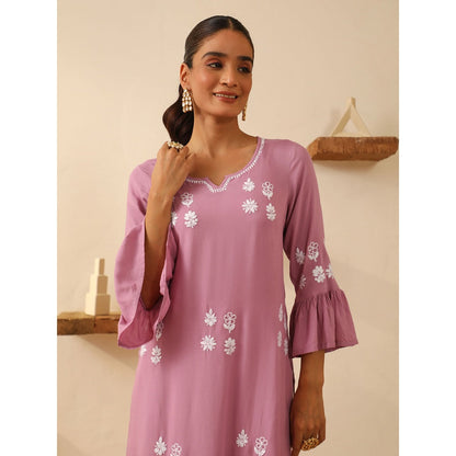 House of Chikankari Rayon Chikankari Embroidered Kurta