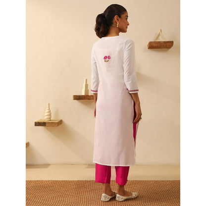 House of Chikankari Cotton Chikankari Embroidered Kurta
