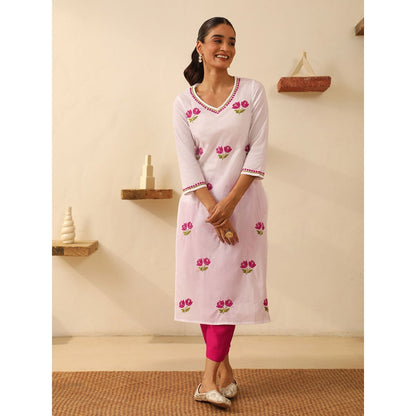 House of Chikankari Cotton Chikankari Embroidered Kurta