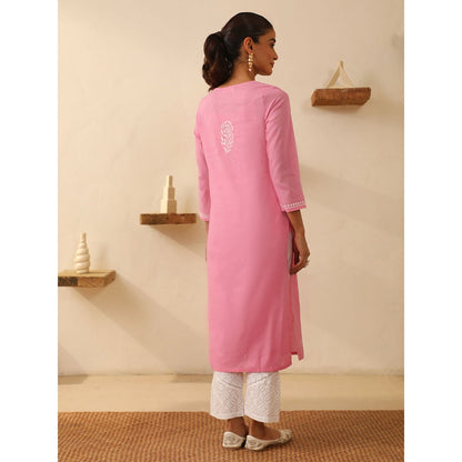 House of Chikankari Cotton Chikankari Embroidered Kurta
