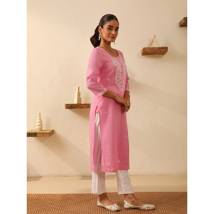 House of Chikankari Cotton Chikankari Embroidered Kurta