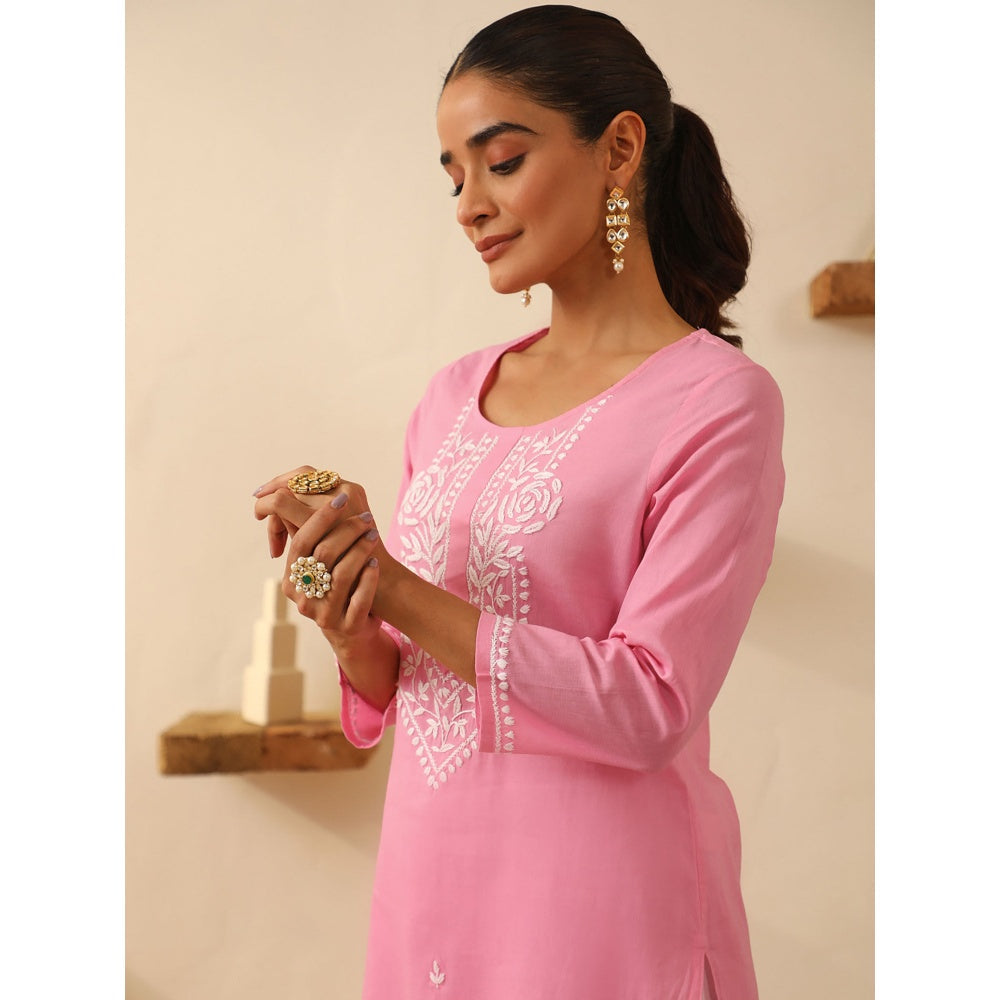 House of Chikankari Cotton Chikankari Embroidered Kurta