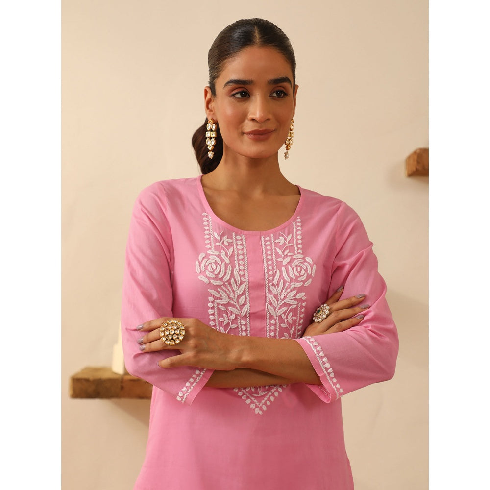 House of Chikankari Cotton Chikankari Embroidered Kurta