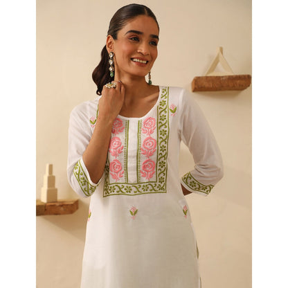 House of Chikankari Cotton Chikankari Embroidered Kurta