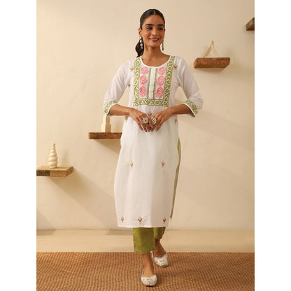 House of Chikankari Cotton Chikankari Embroidered Kurta