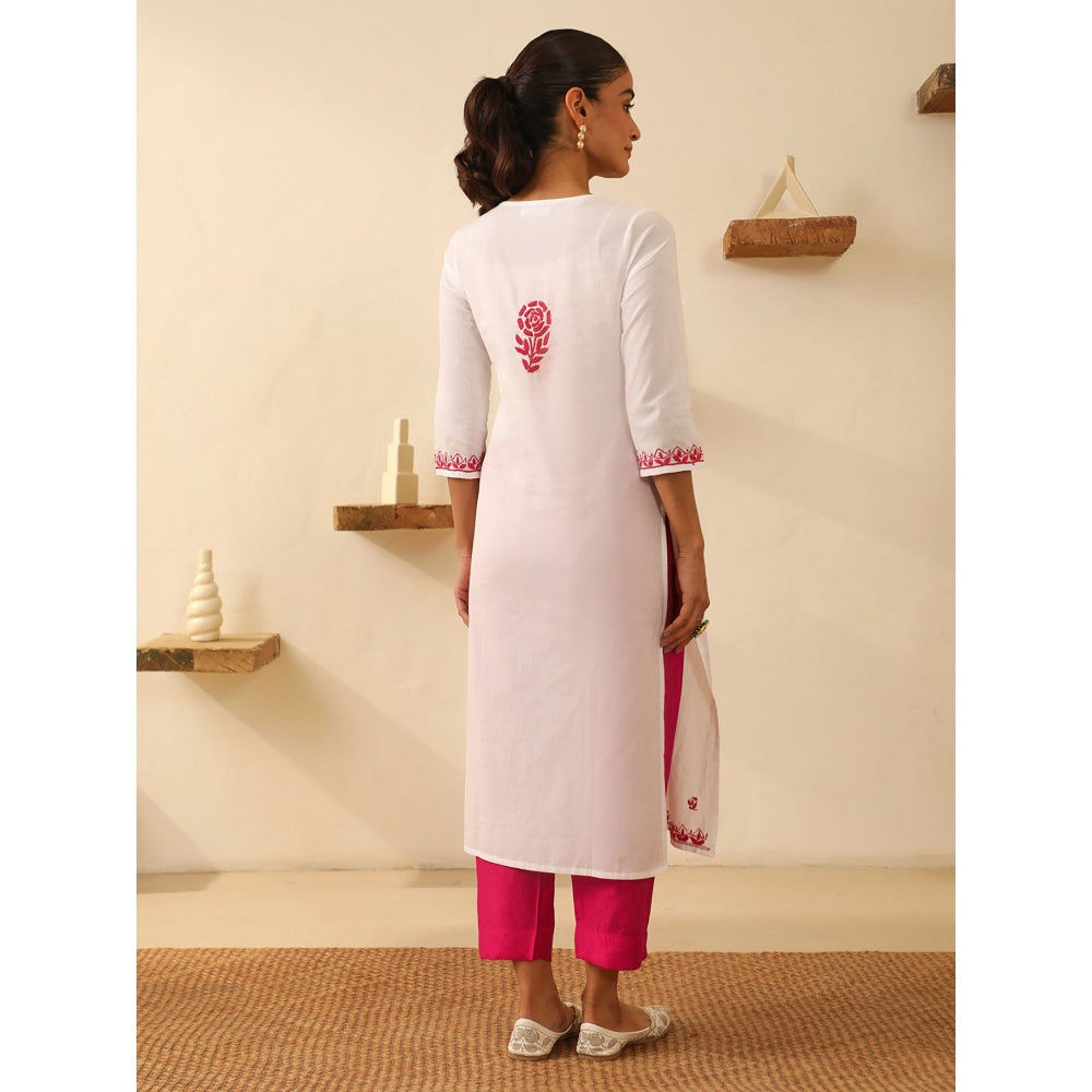 House of Chikankari Cotton Chikankari Embroidered Kurta