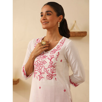 House of Chikankari Cotton Chikankari Embroidered Kurta