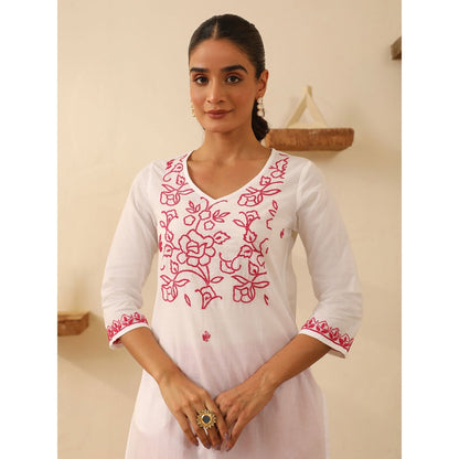 House of Chikankari Cotton Chikankari Embroidered Kurta