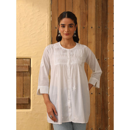 House of Chikankari Chikankari Cotton Embroidered Tunic
