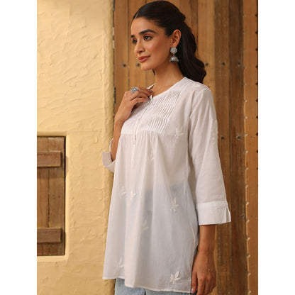 House of Chikankari Chikankari Cotton Embroidered Tunic