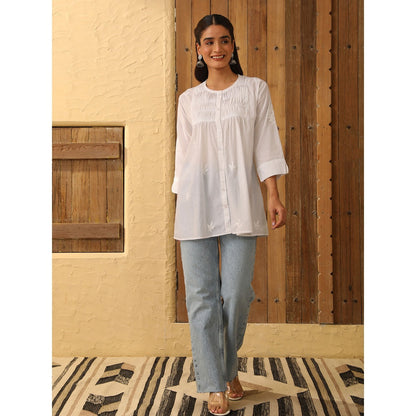 House of Chikankari Chikankari Cotton Embroidered Tunic