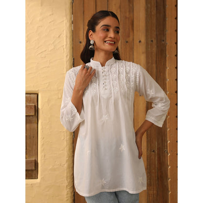 House of Chikankari Chikankari Cotton Embroidered Tunic