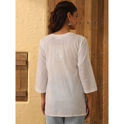 House of Chikankari Chikankari Cotton Embroidered Tunic