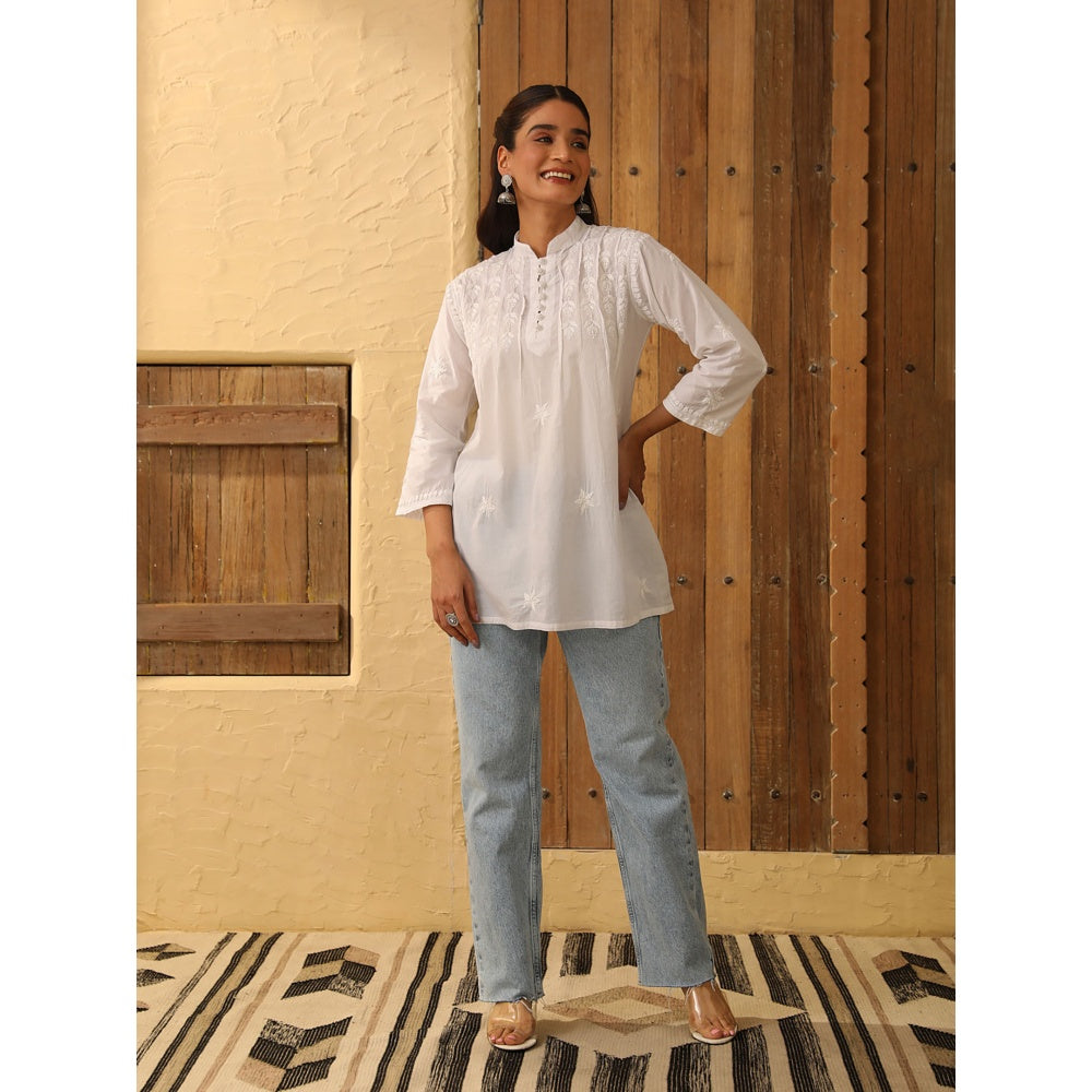 House of Chikankari Chikankari Cotton Embroidered Tunic