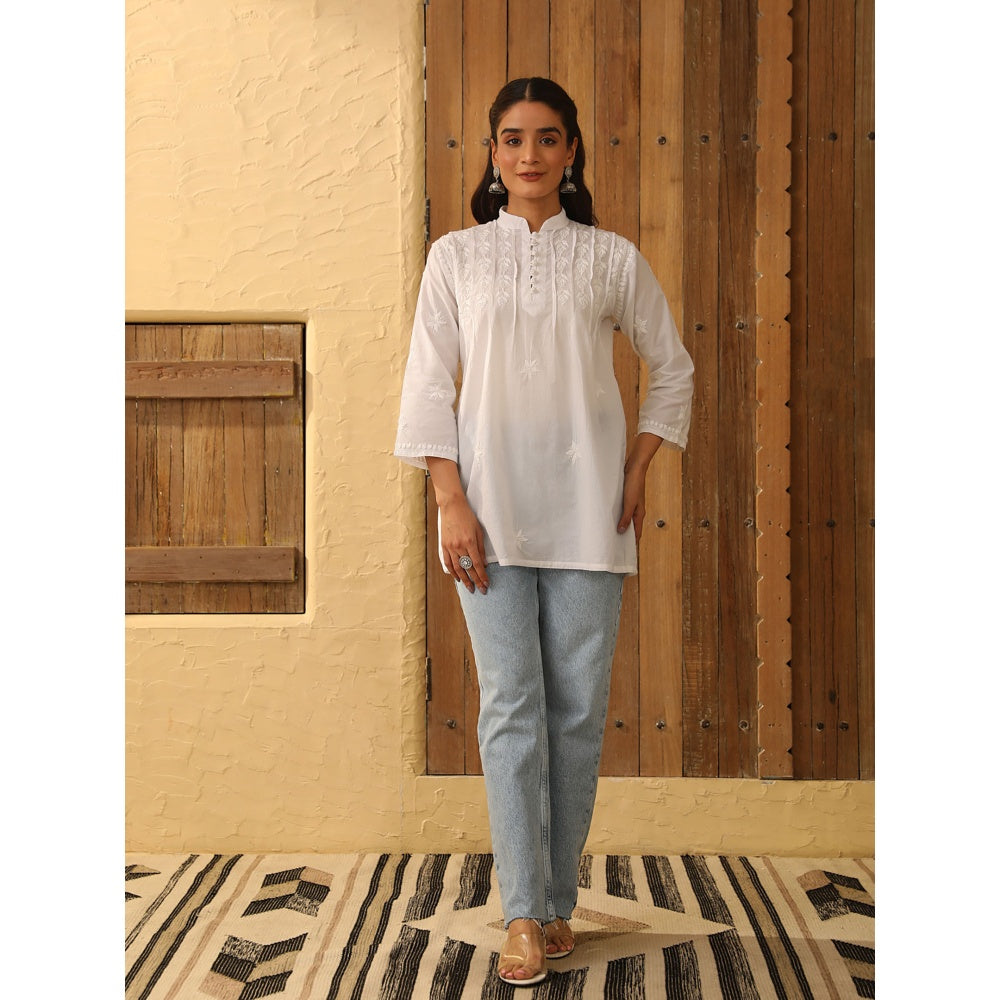 House of Chikankari Chikankari Cotton Embroidered Tunic