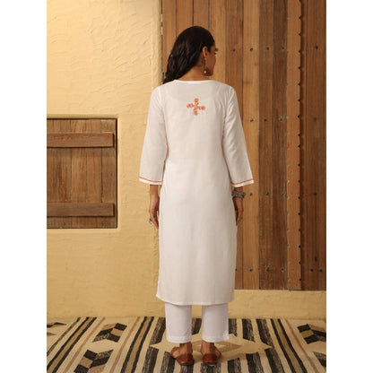 House of Chikankari Women's Chikankari Embroidered Kurta and Pant (Set of 2)
