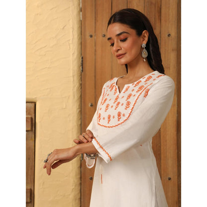 House of Chikankari Women's Chikankari Embroidered Kurta and Pant (Set of 2)
