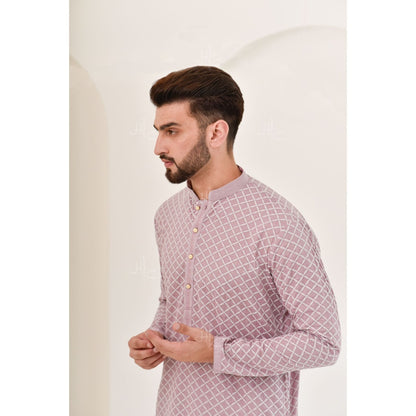 Chikankari Cotton Straight Men's Kurta