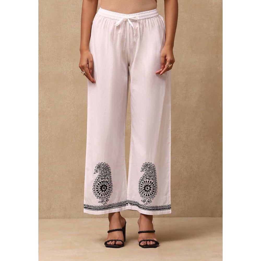 House of Chikankari Black Irhaa Chikankari Cotton Kurta & Pant (Set of 2)