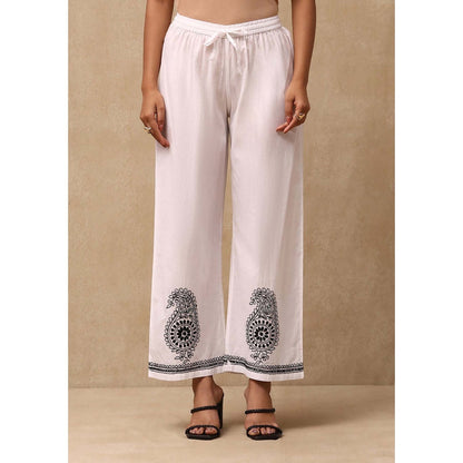 House of Chikankari Black Irhaa Chikankari Cotton Kurta & Pant (Set of 2)